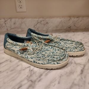 NWOB Hey Dude Wally Fish Camo Shoes
